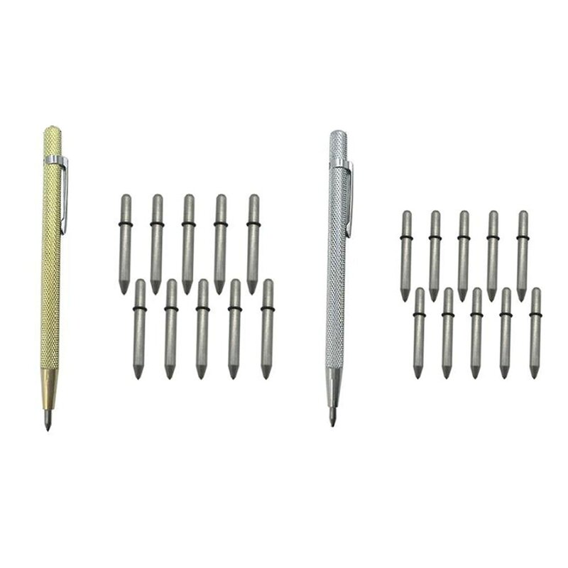 Metal Construção Scriber Pen para Vidro, Madeira de Concreto, Jóias Escultura, Scribing Marcação Suprimentos, Tungsten Aço Marcador Pen, 11Pcs