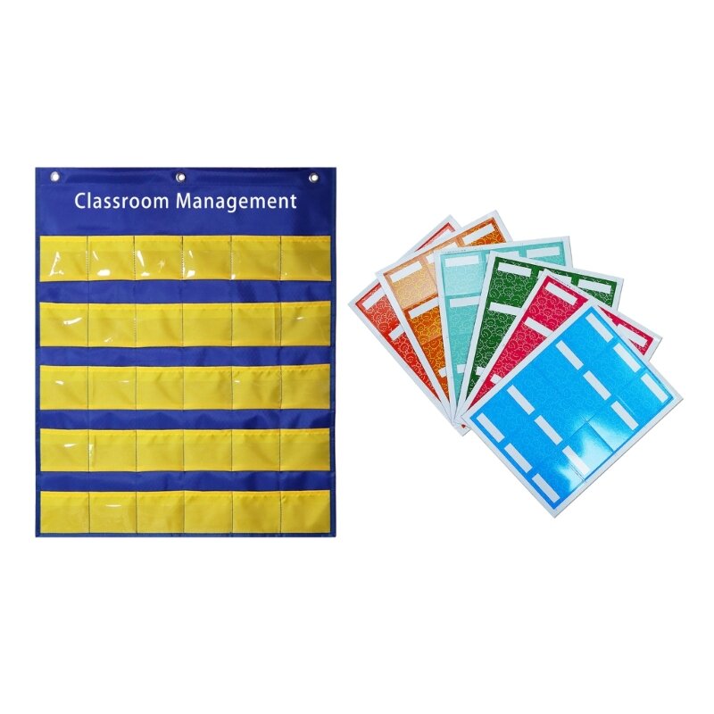 Classroom Management Pocket Chart Organization Center Pocket Chart for Preschool Homeschool, Back to School Supplies