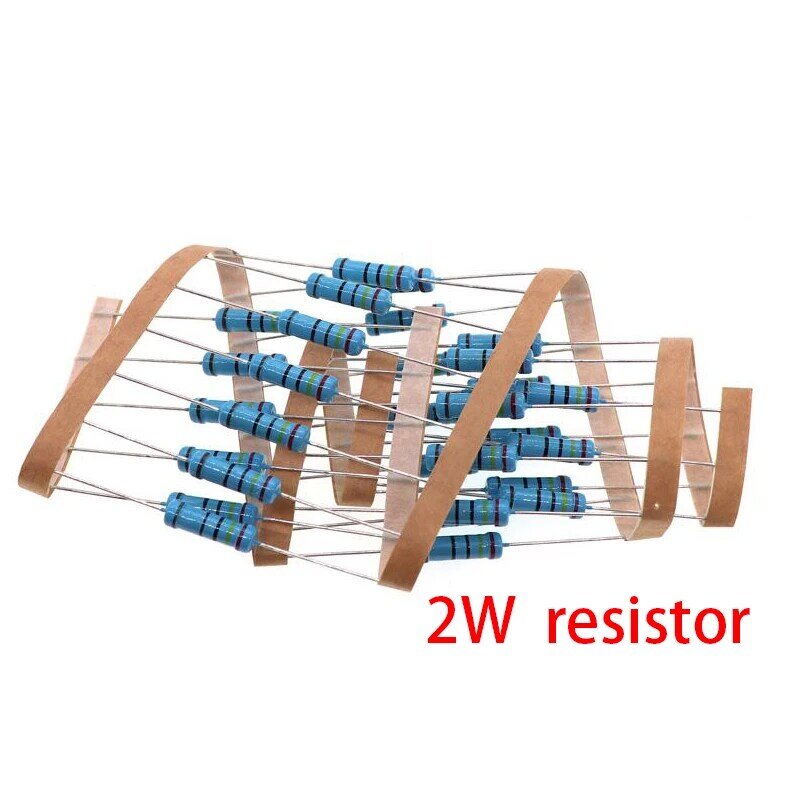 100 pz 2W resistore a film metallico 1% 1.8R 2R 2.2R 2.4R 2.7R 3R 3.3R 3.6R 3.9R 4.3R 4.7R 1.8 2 2.2 2.4 2.7 3 3.3 3.6 3.9 4.3 ohm