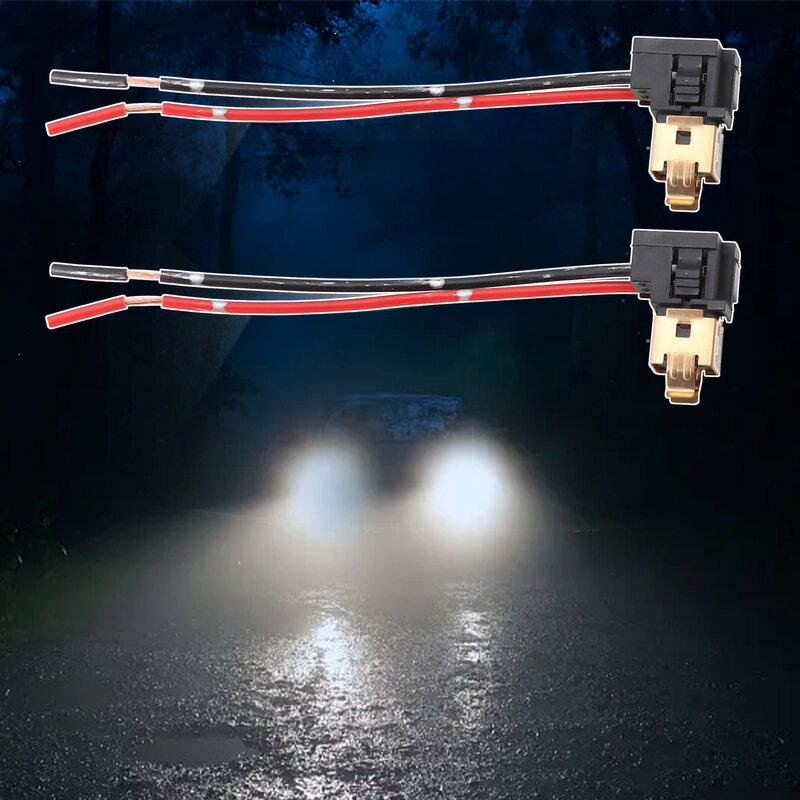 2 buah 12V H1 H3 soket ekstensi Harness konektor lampu depan LED adaptor plastik logam tahan lama anti-aus/korosi baru