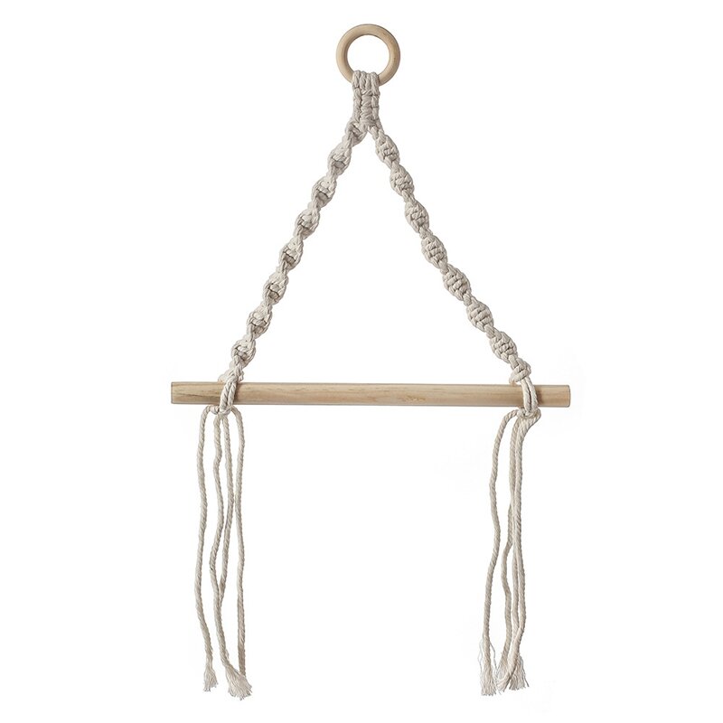 Nordic Wall Hangs Wooden Stick Bedroom Sitting Room Adornment To Braid By Hand Home Decoration Paper Towel Holder