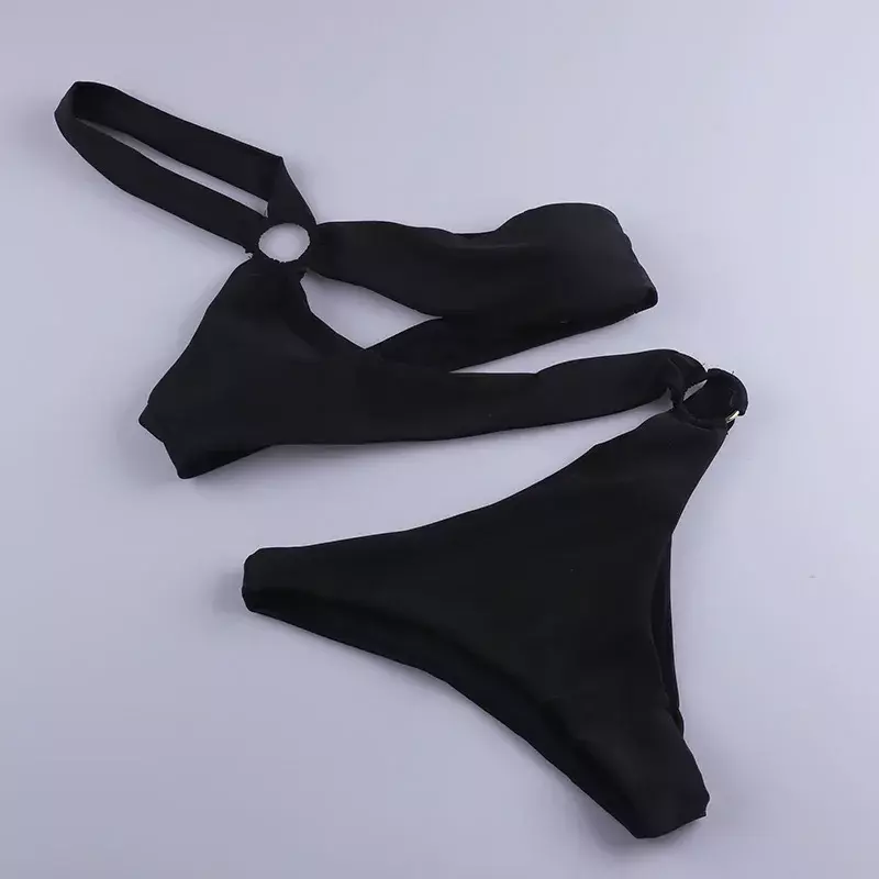 2024 neue Frauen einteiligen Badeanzug sexy rücken freie Bade bekleidung weibliche kreisförmige Ring Badeanzüge Beach wear soliden Bodysuit