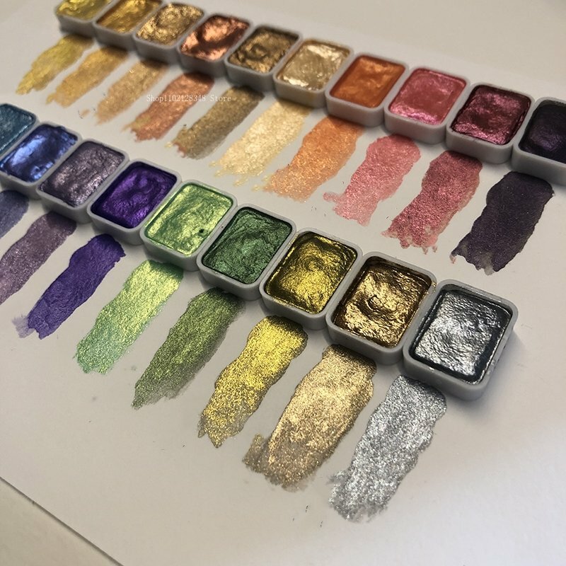 Dunhuang-pigmento de acuarela nacarado de Color Mineral, embalaje sólido, arcilla para colorear, arte de uñas, goteo de pegamento, pintura de Color