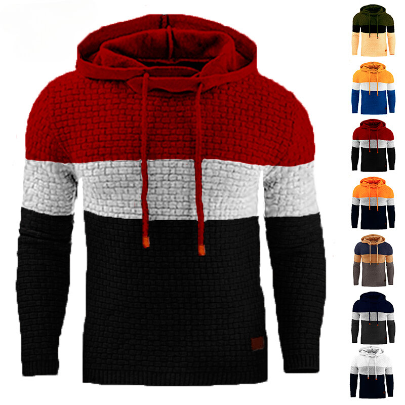 Nieuwe Sweatwear Heren Warme Herfst Capuchon Sweatshirts Mannelijke Mode Trui Hoodie Splice Basics Oversized Tops