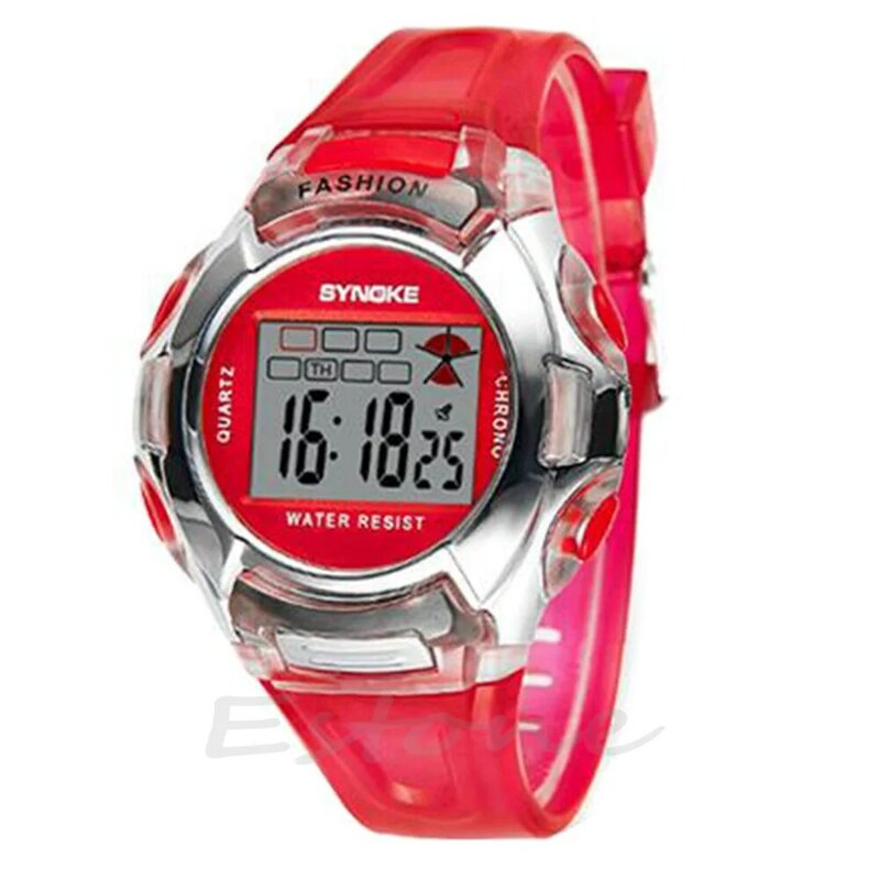 Wodoodporny wielofunkcyjny sportowy elektroniczny cyfrowy zegarek na rękę dla dziecka chłopiec dziewczyna Dropship