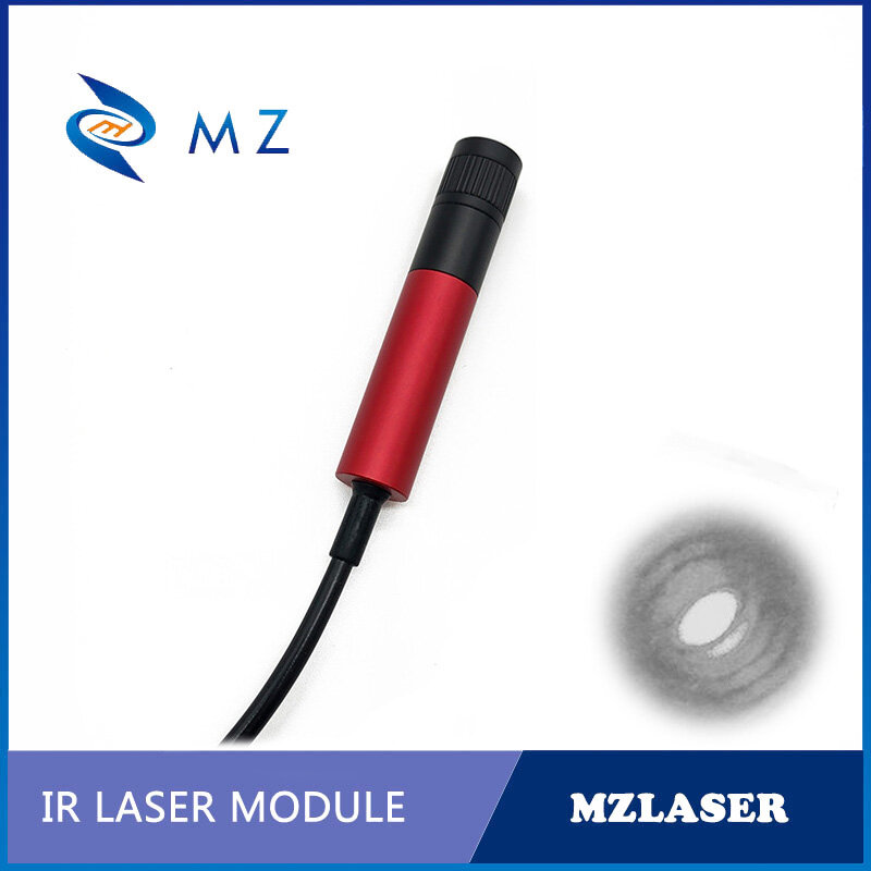 Enfoque ajustable de alta calidad D12mm 808nm 5mW lente de vidrio infrarrojo (IR) módulo láser de punto/punto + adaptador