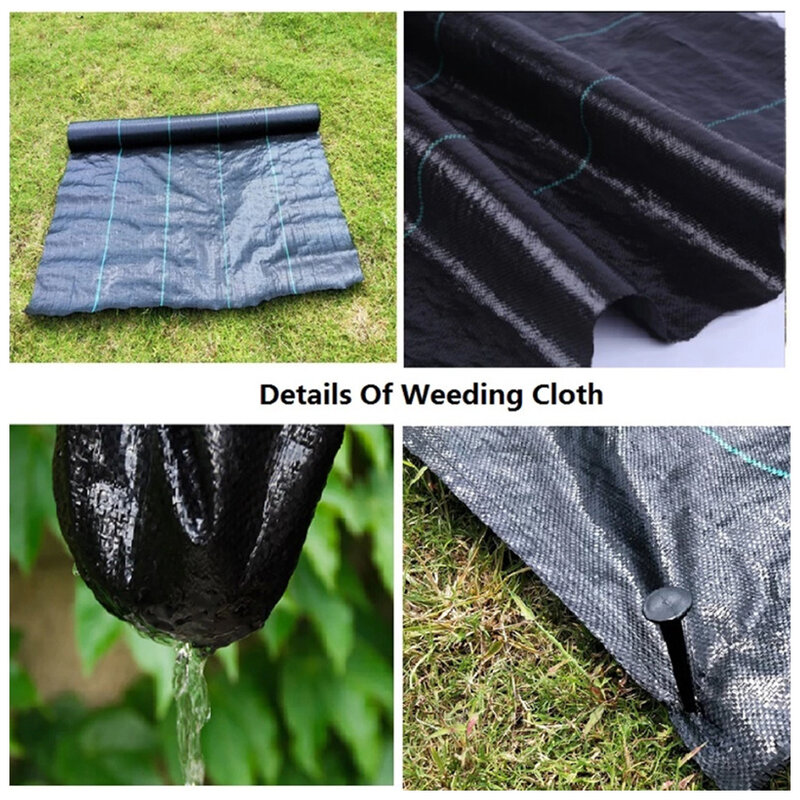 Black Weed Proof Cloth, Durabilidade aprimorada para edifícios de jardins, Crescimento reduzido de ervas daninhas, Barreira de ervas daninhas, Proteção do solo, 1m x 10m