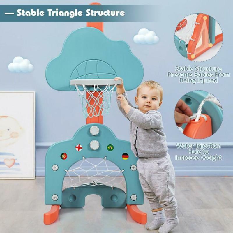 Costzon-Conjunto de baloncesto de ocho niveles para niños, juego de fútbol y Golf, aro de baloncesto para interiores y exteriores, el mejor regalo para bebés