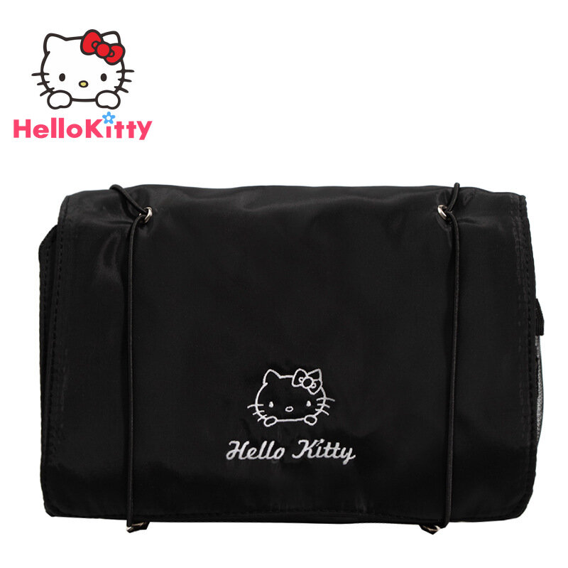Tas penyimpanan Makeup anak perempuan, tas kosmetik kartun portabel tahan air kapasitas besar dapat dilepas Sanrio Hello Kitty hadiah