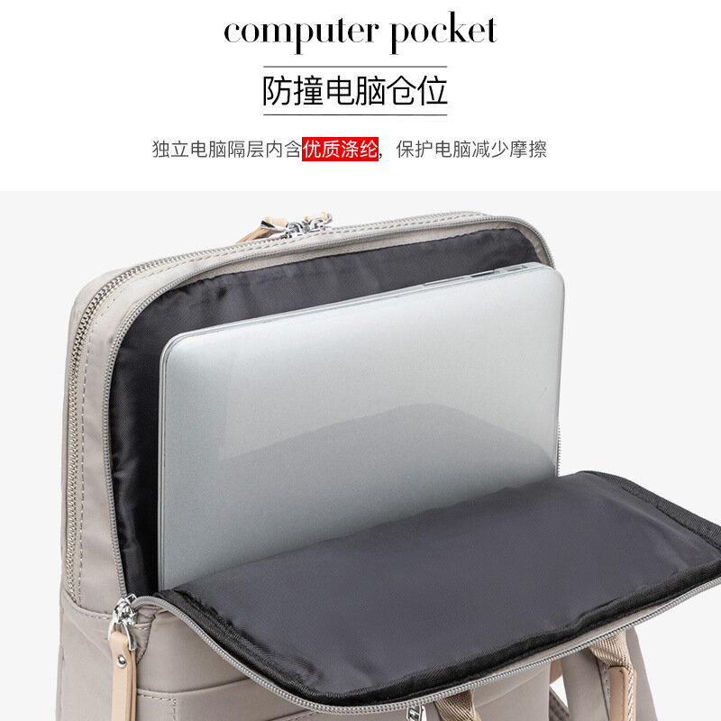 حقيبة خفيفة ذات سعة كبيرة للنساء ، حقيبة كمبيوتر ، قماش أكسفورد ، حقيبة ظهر غير رسمية للنساء