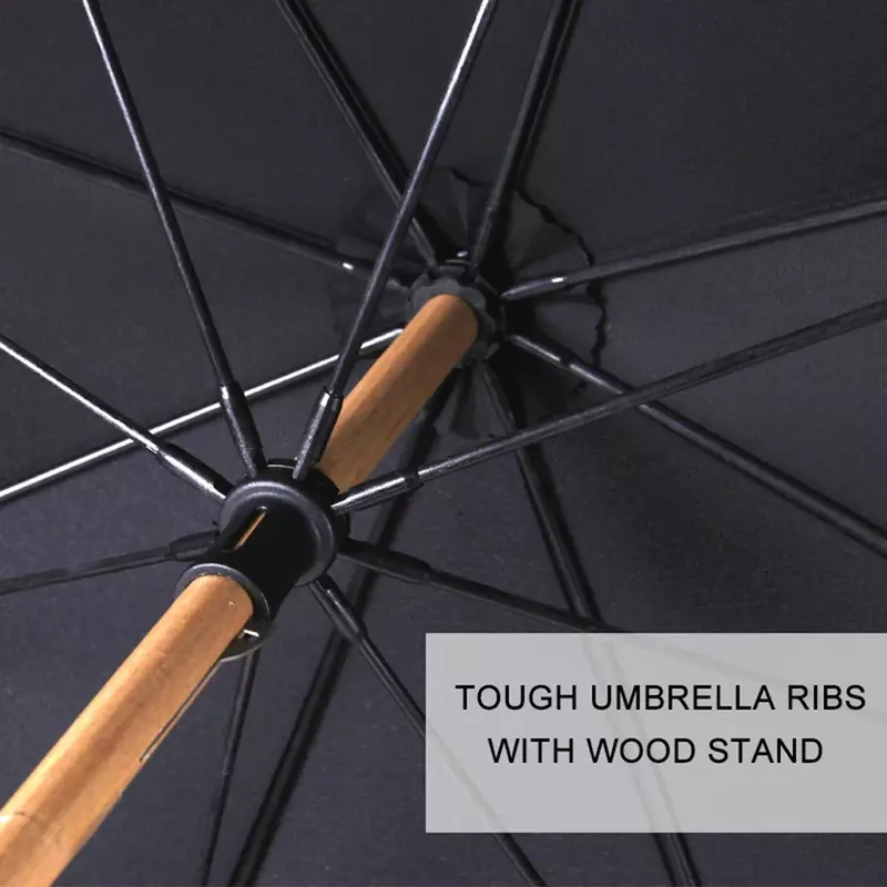 Paracaise-paraguas grande de bambú para hombre, sombrilla Vintage a prueba de viento, resistente, curvada, Retro, de gran mango, para lluvia, de negocios