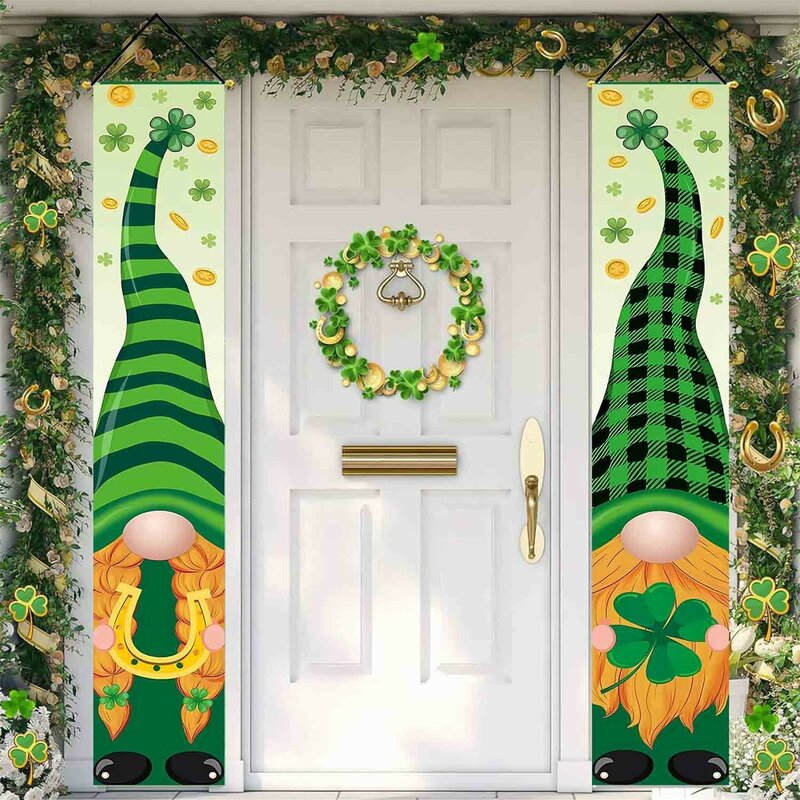 Św. Patricka DecoraçãO Banner Luck Leaf girlanda dekoracje na przyjęcie z okazji zasłona do drzwi zielone ozdoby domu