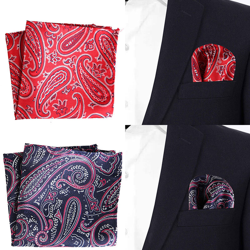 Популярный квадратный жаккардовый носовой платок с цветком кешью для мужчин карманное полотенце для мужчин на новый год свадьбу вечеринку Рождественский подарок