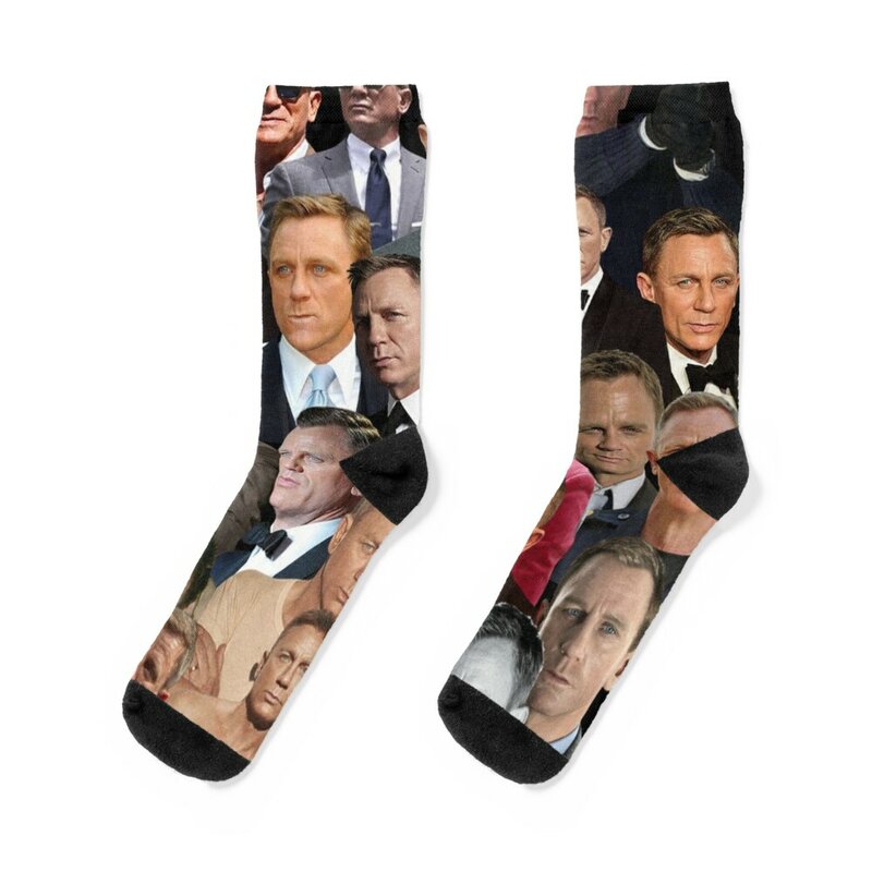 Daniel Craig Foto Collage Socken Luxus japanische Mode Socken für Mädchen Männer