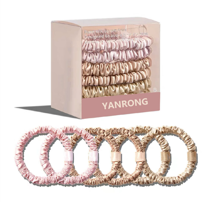 YANRONG-cintas para el pelo de seda 100% Natural para mujer, accesorios para el cabello de alta calidad, 3/4 piezas