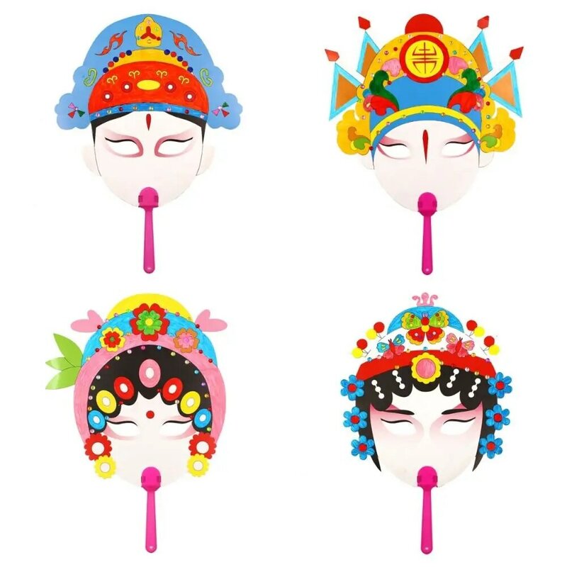 Papel artesanal da máscara do estilo chinês, pacote material de DIY, máscara artesanal, ópera, estilo chinês