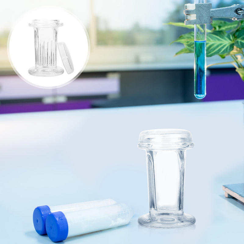 Tarros de tinción de vidrio copelina para contenedor de copelina científica, frascos de tinción con tapa, frasco de tinción de laboratorio de capacidad de 5 deslizamientos