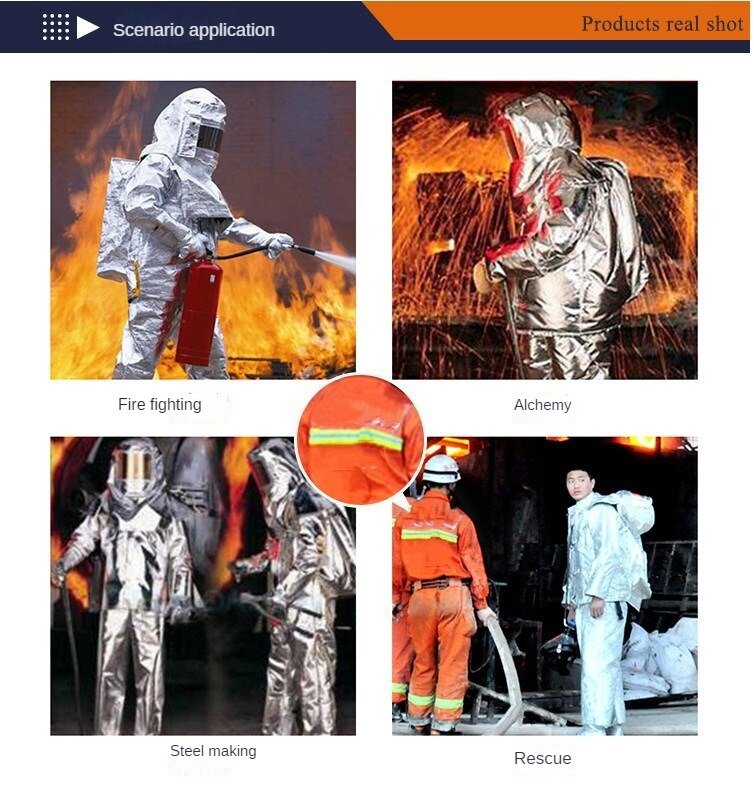 Высокое качество 1000 градусов теплостойкость к излучению алюминизированный костюм огнезащитная одежда Униформа пожарного