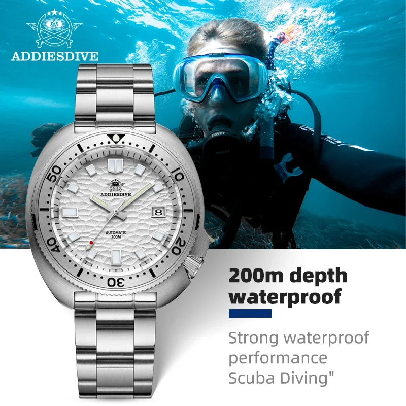 ADDIESDIVE Premium orologio meccanico automatico NH35 Sapphire orologi da uomo d'affari 200m orologi da polso impermeabili in acciaio inossidabile