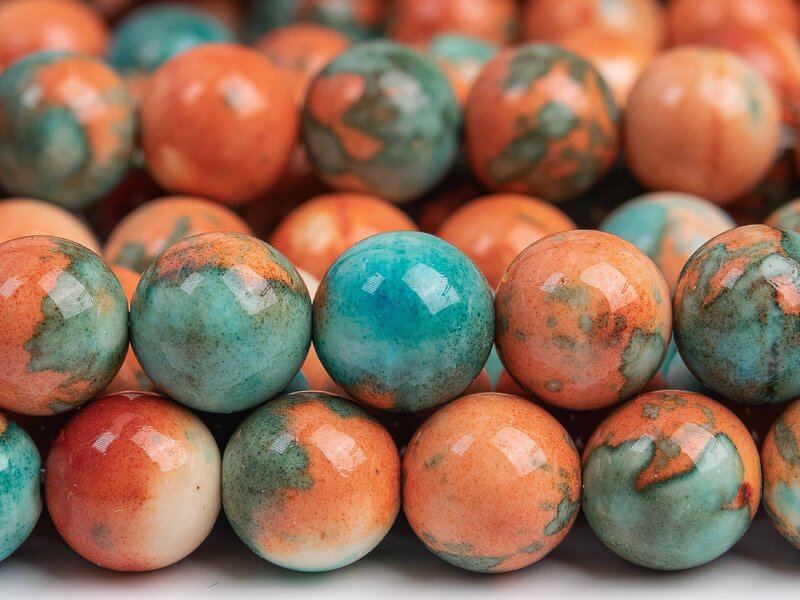 4/6/8/10/12 MM Natural Stone Rain Flower Jades Loose Beads Round Shape for Jewelry Making DIY Garment Necklace Bracelet Bags