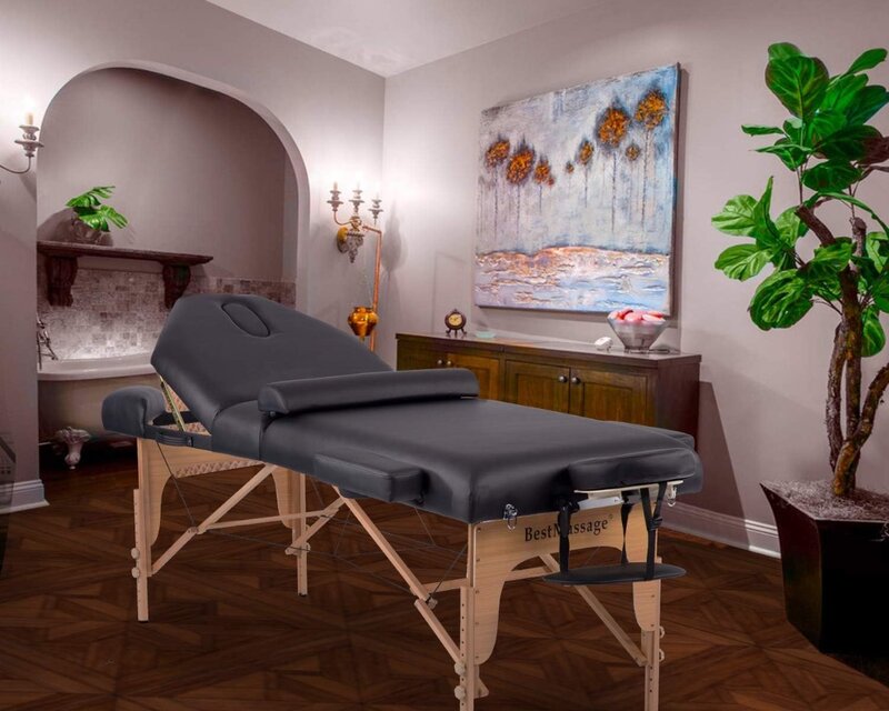 Lettino da massaggio lettino da massaggio lettino da Spa regolabile in altezza 77-86 pollici di lunghezza 30 pollici di larghezza lettino da salone 3 pieghe 4 pollici di spessore Pad in schiuma