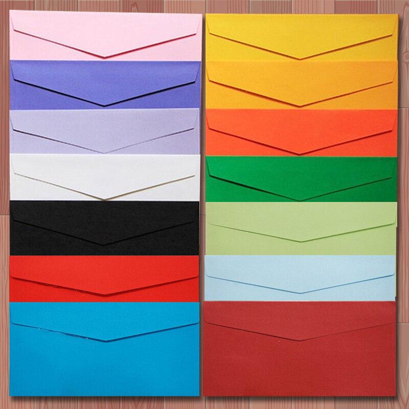 Envelope de papel kraft multicolor ocidental, Envelope de alto grau para convites de casamento, Papelaria, 120g, 50pcs por lote