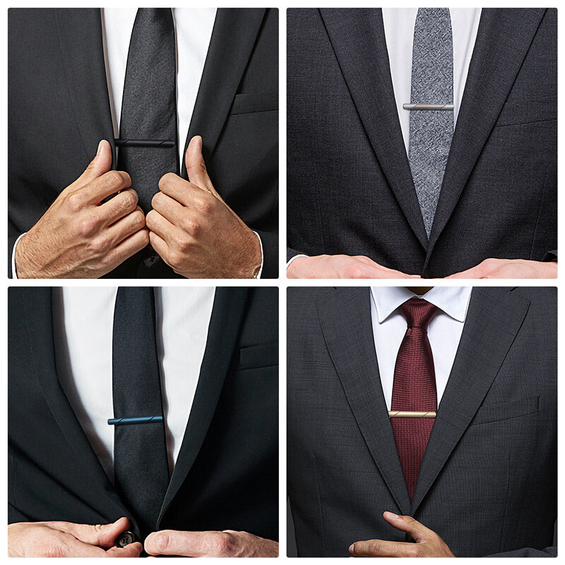 Minimalist Tie คลิปสำหรับผู้ชาย Tie คลิป Man เสื้อธุรกิจ Party ของขวัญกล่องเครื่องประดับชาย Cuff Luxury Man แฟชั่น Cufflinks ทนายความ