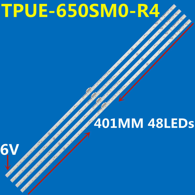Tira de retroiluminação LED para 65PUS9109/12 65PUS7600/12 65PUS7600/12 65PUS7600/60 TPUE-650SMO-R4 TPUE-650SM0-R4 TPT650LS-FJ01, novo, 4pcs
