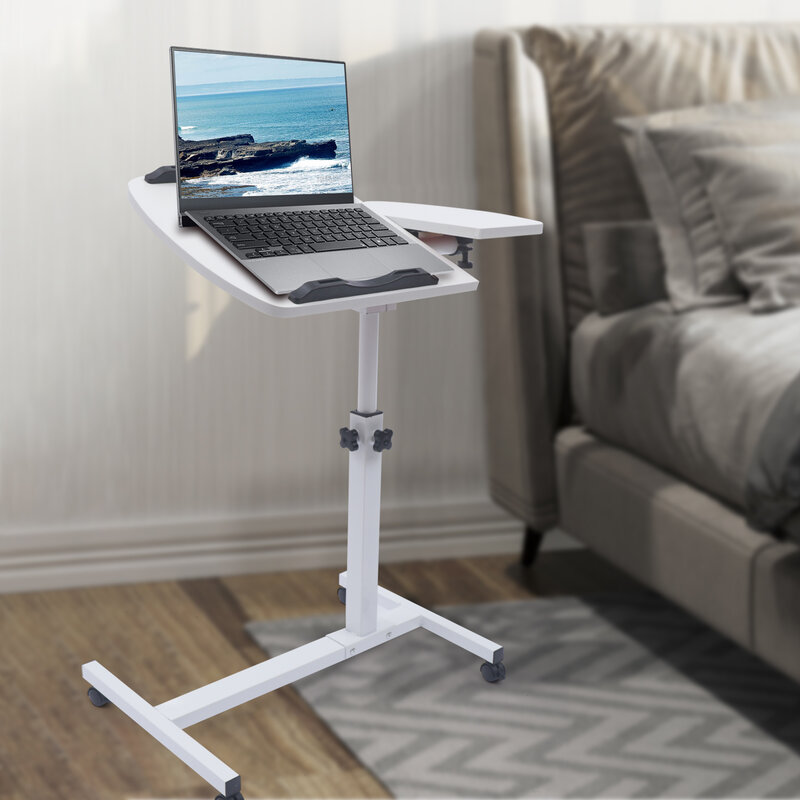 Altura ajustável e ângulo Overbed Tray, Laptop e Sofa Desk, Mobile Food Stand, Rolling Stand