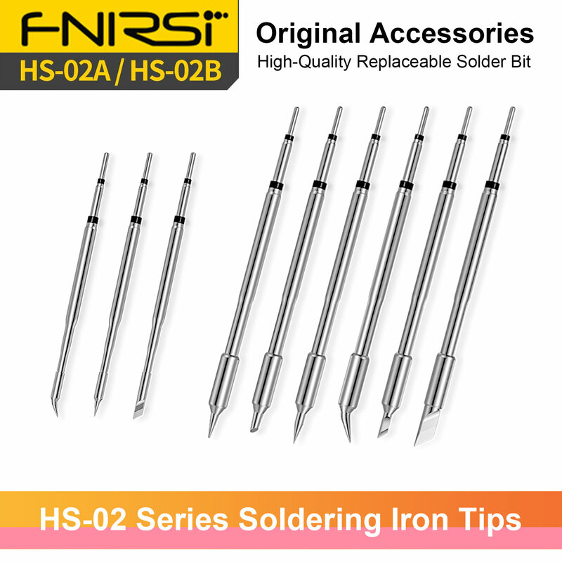Fnirsi-はんだごてステーション、アクセサリーチップ、溶接装置、外出先、hs02キット、シリーズ、HS-02用のオリジナルのプレスチップ