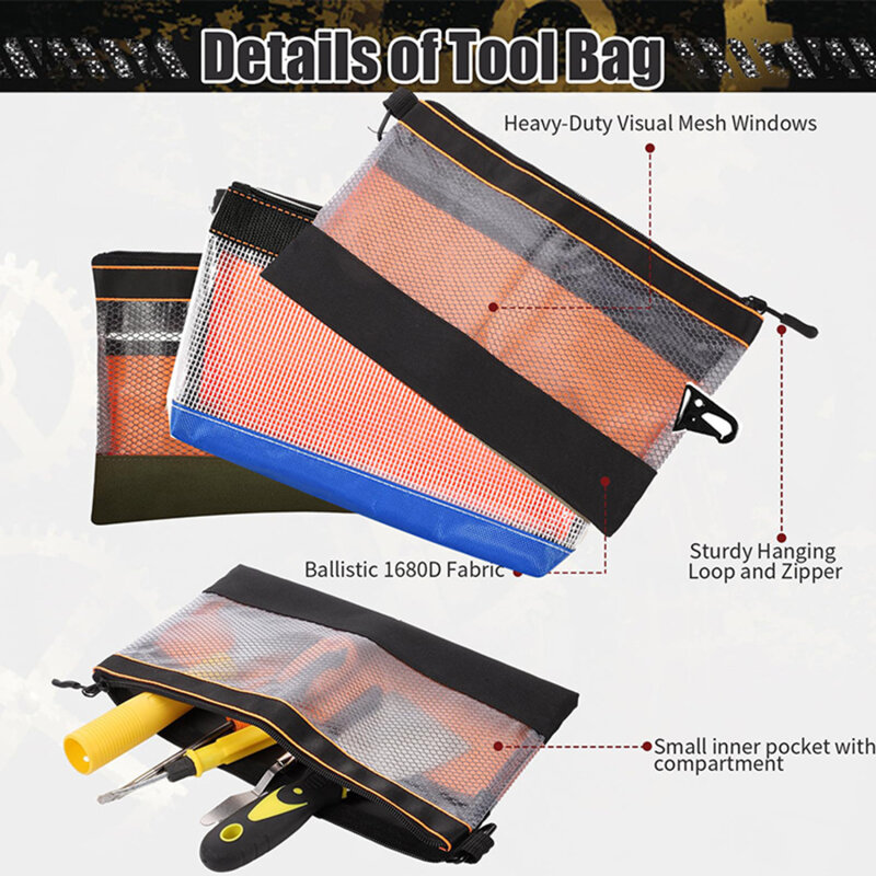Kit di strumenti Hardware borsa per attrezzi piccola borsa per attrezzi portatile multifunzione impermeabile Organizer per borse con cerniera di alta qualità