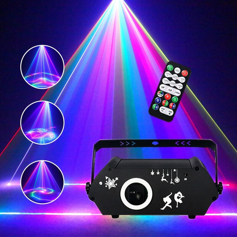 DJ lampu pesta warna disko proyektor Laser animasi dalam ruangan lampu panggung kontrol DMX Bar Festival pertunjukan luar ruangan