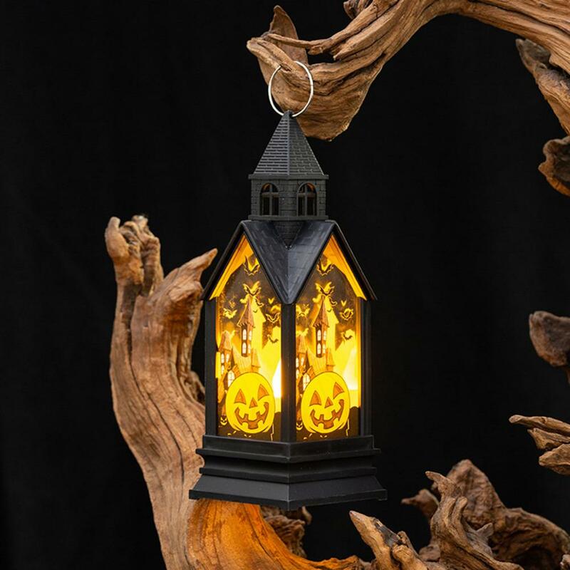 Linterna de calabaza de Interior para Halloween, luz nocturna de estilo Vintage, Led fantasma, linterna de calabaza de mano para fiesta