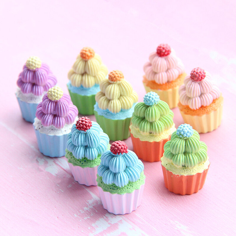 10 шт., разноцветные Реалистичные Мини-украшения для кексов