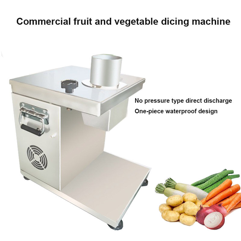 Máquina automática para cortar en dados, cubitos, zanahorias, patatas, cebollas, pepino, comercial, 300W