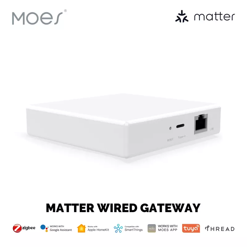 MOES Matter Gateway, Tuya Zigbee로 스마트 홈 제어, Siri로 음성 제어, HomeKit, SmartThings, Google Assistant,