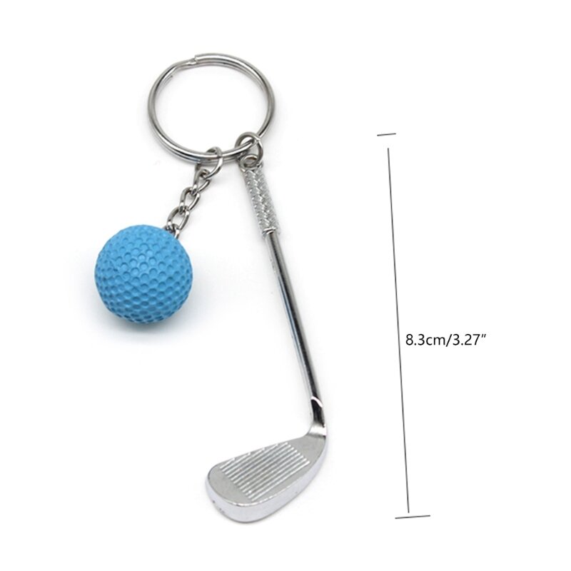 6Pcs Golf Keychain with Golf Club and Golf Ball, Keychain Decorations Accessory