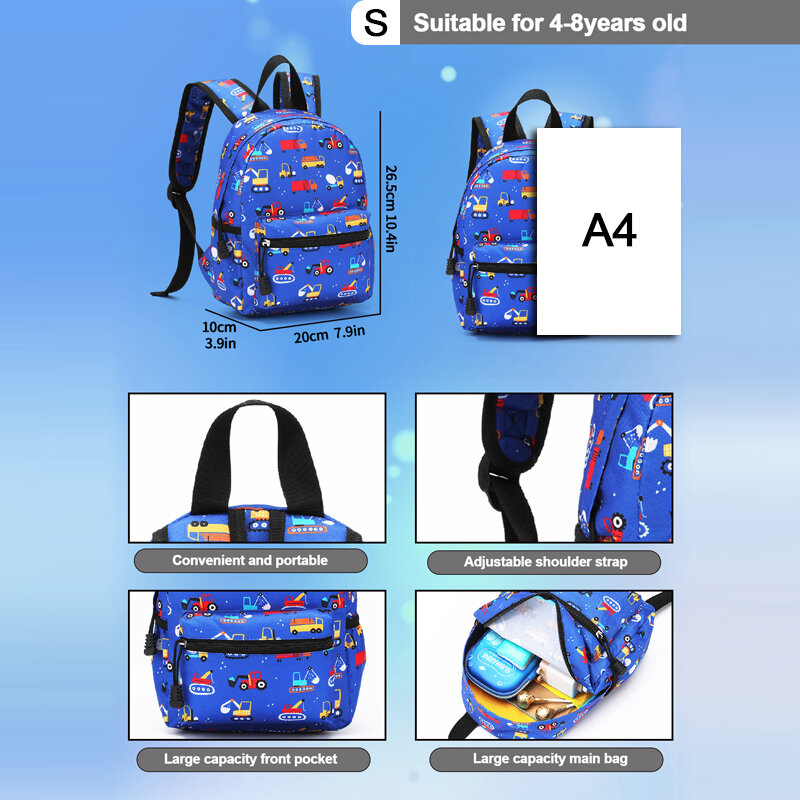 맞춤형 만화 프린트 어린이 학교 가방, 야외 여행 가방, 배낭 만화 책 가방