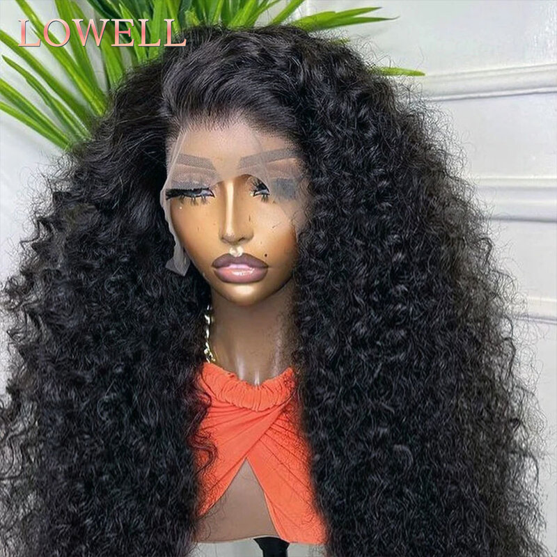Peluca de cabello humano rizado para mujer, postizo de encaje Frontal, transparente, 13x4, 13x6, HD, prearrancado