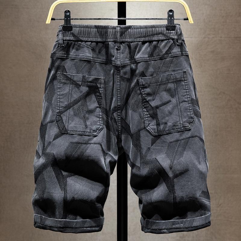 Men's Cargo Shorts Elastic Waist Male Short Pants Wide Loose Strech Multi Pocket Baggy with Draw String Streetwear Y2k Summer