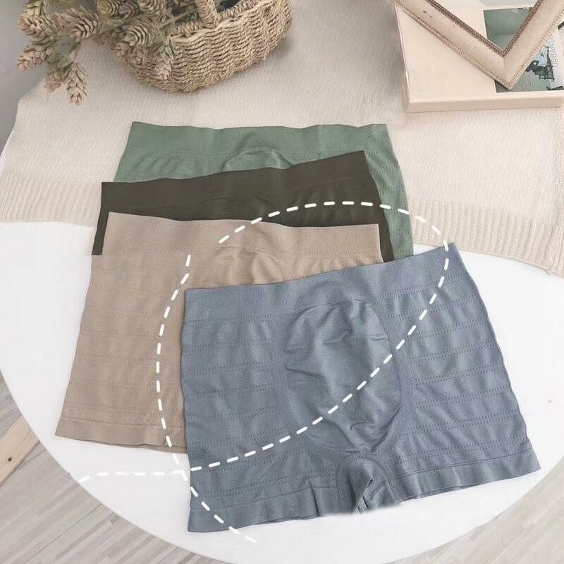 Men Boxers Breathable Elastic U Convex Thin Daily Wear Anti-septic Seamless Summer Underpants Male Inner Wear Clothes