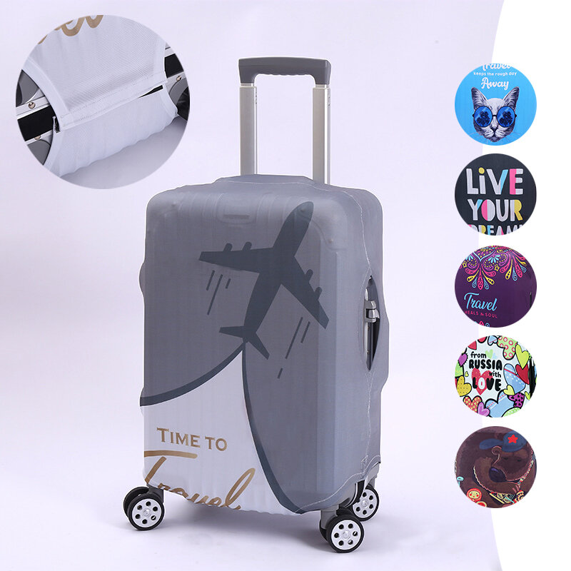 伸縮性のあるスーツケースカバー,丈夫なトラベルケース,ホイール付きスーツケース用プロテクター,1個