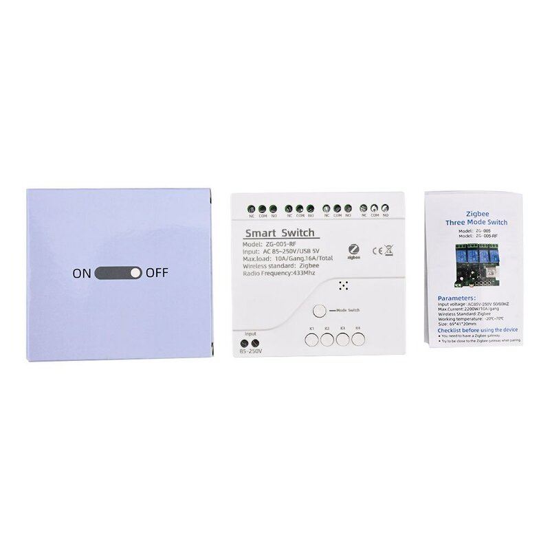 4CH Zigbee Smart Light Switch Module 85-250V Relay Smart Home APP Remote Control Works With Gateway Alexa Google Assistant