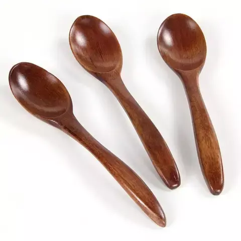 1Pcs 18cm Natural Wood Japanese-style Environmental Tableware Cooking Honey Coffee Spoon Mixing Spoon Lunch Box Spoon