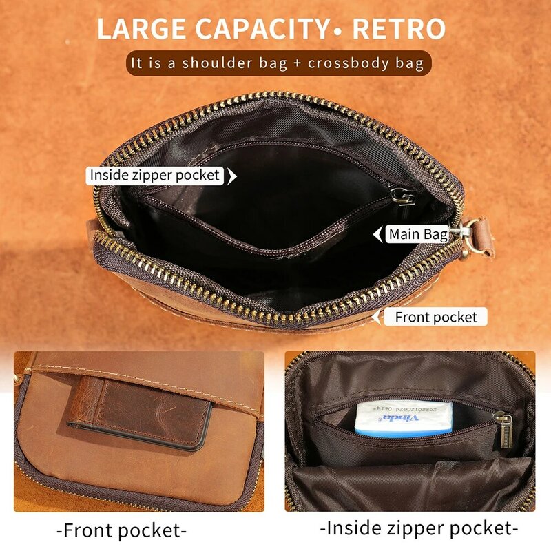 Сумка кросс-боди WESTAL мужская из натуральной кожи, маленький кошелек для телефона, дизайнерская мини-сумка, 2023