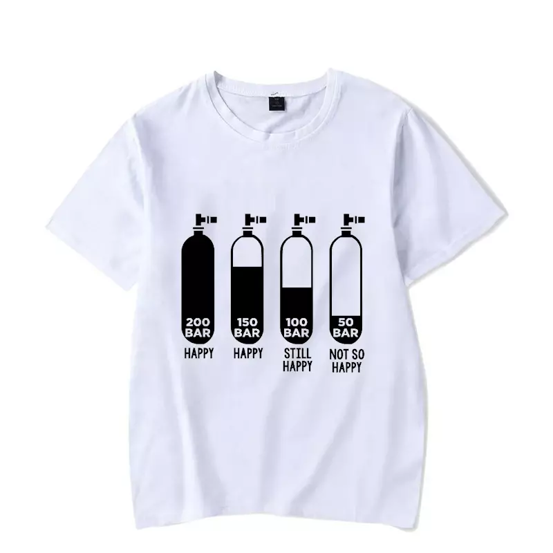 Diver 200 Bar Grappige T-shirts Mannen Zomer Lichtgevende Harajuku Korte Mouw Streetwear Tops Oversized Hartslag Duiken Mannen Tees