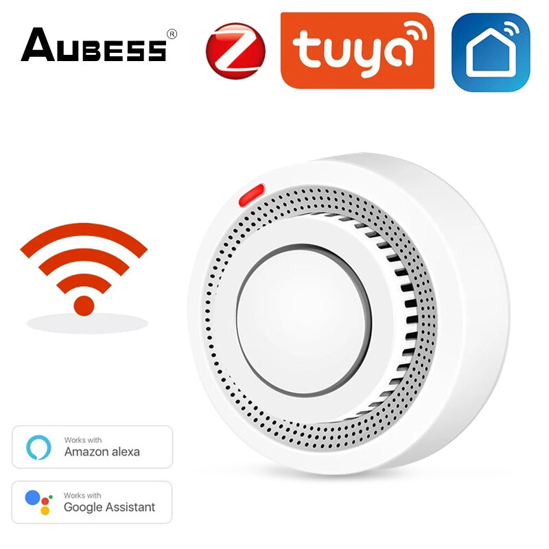 Tuya Smart Zigbee Smoke Detector Smart Fire Alarm Progressive Sound Photoelectric Smoke Sensor Work With Smart Life And Tuya App