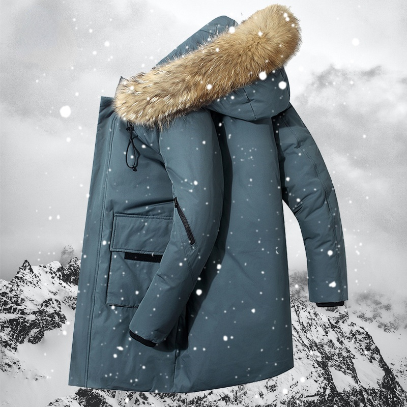 2021 Baru Pria Musim Dingin Panjang Bertudung Mantel Tebal Mode Jaket Parka Hangat Pria Tahan Angin Hangat Kualitas Tinggi Jaket