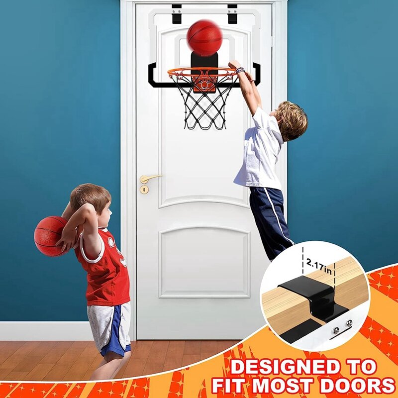 Mini aro de baloncesto para interiores con marcador electrónico-para puerta y pared, aro de baloncesto para sala de oficina para adolescentes, adultos