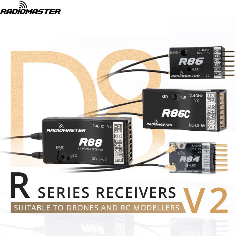 Radiomaster R81 R84 R86 R86C R88 R161 receptor SBUS RSSI V2.0 para FRSKY D8 D16 TX16S SE RC